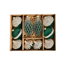 10-Piece Rustic Farmhouse Christmas Ornaments Set - Hand-Painted Shatterproof Hanging Balls for Xmas Tree, Wreaths & Holiday Home Decor