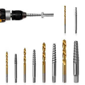 10-Piece Extractor Set, for Removing Stripped Screws and Broken Bolts Drill Bit Extractor Set