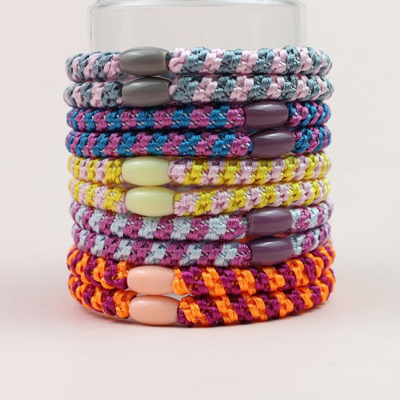 10-Piece Scrunchies for Women Hair Accessories Kit No Damage 3X Stronger Braided Elastic Hair Bands for Thick Coarse Curly Hairs & Girls Gift