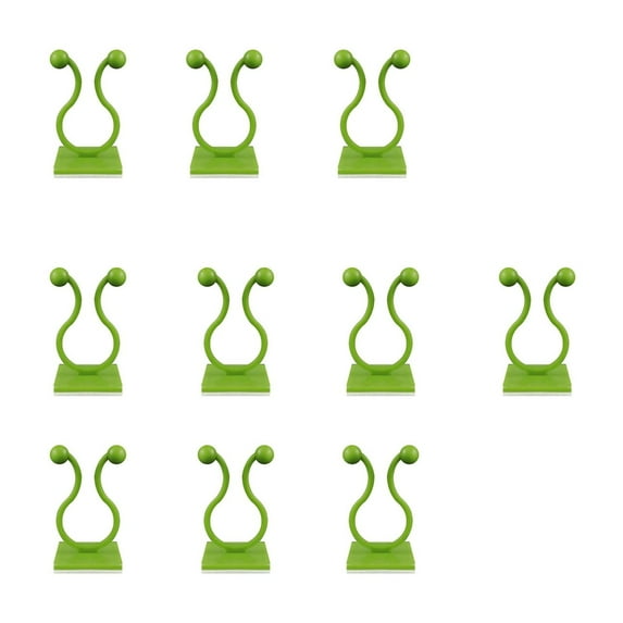 10-Piece Self-Adhesive Plant Clips for Climbing Plants - Durable Clips for Pothos, Moss Poles & Cables, Shatter-Resistant & Weatherproof - Indoor/Outdoor Gardening & Organizing (1.1Inch)