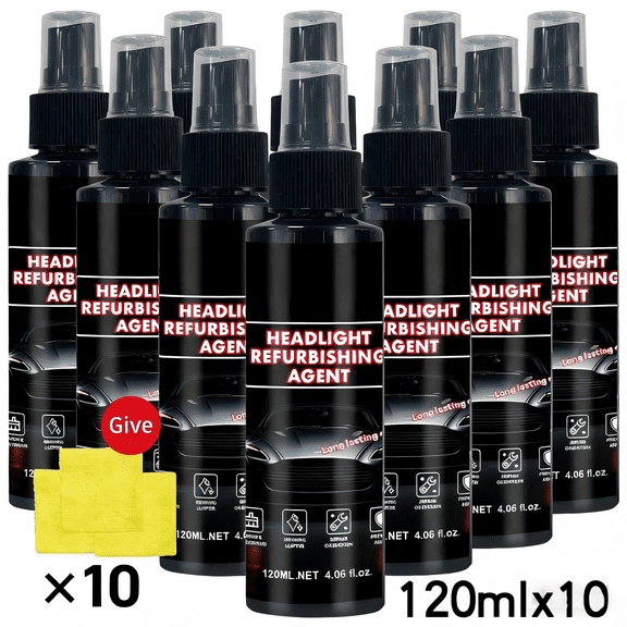10-Piece Set Ceramic Headlight Restoration Kit, Quick & Easy 3-Step Headlight Restorer