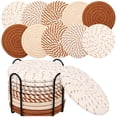 thumbnail image 1 of 10 Piece Set Cotton Rope Woven Round Placemats with Stand Heat Resistant Table Mats Coasters for Dining Table Kitchen Office, 1 of 7