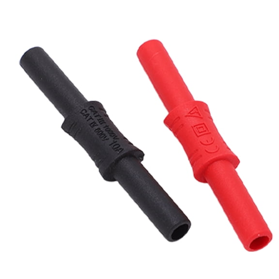 10-Piece Set J.20009 Insulated Banana Coupler, 4mm Female-to-Female Extension Adapter, Red/Black, 19A
