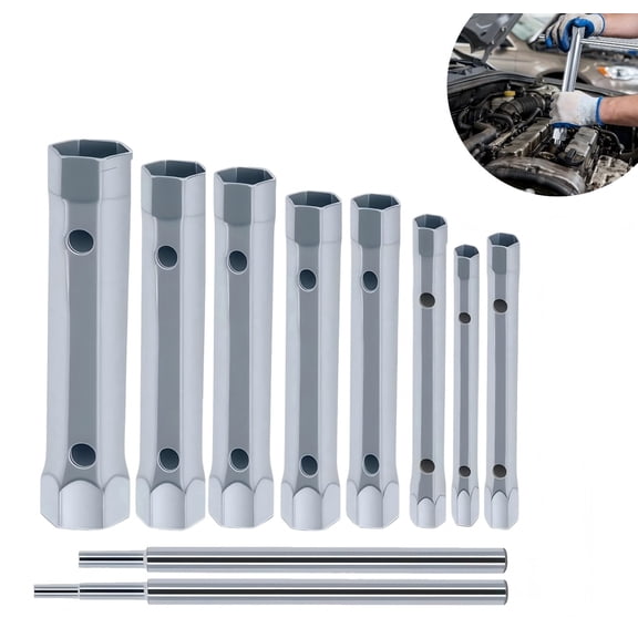 DEDRFUC 10-Piece Shower Valve Socket Wrench Set – 6-22mm Faucet Nut & Cartridge Removal Tool, Also Compatible with Extended Spark Plug Sockets