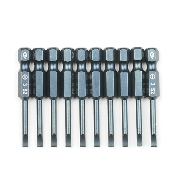 10-Piece Slotted Screwdriver Bit Set 1/4-inch Hex Shank S2 Steel Magnetic Screw Driver Bit Set for Power Screwdriver Electric Hand Drill