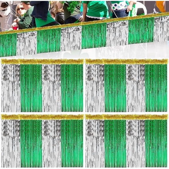 10 Piece St Patricks Day Parade Float Decorations with Foil Fringe Skirt and Garland
