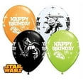 thumbnail image 1 of 10 Piece Star Wars Darth Vader Yoda Happy Birthday Black White Orange and Lime Green 11" Qualatex Latex Balloons, 1 of 1