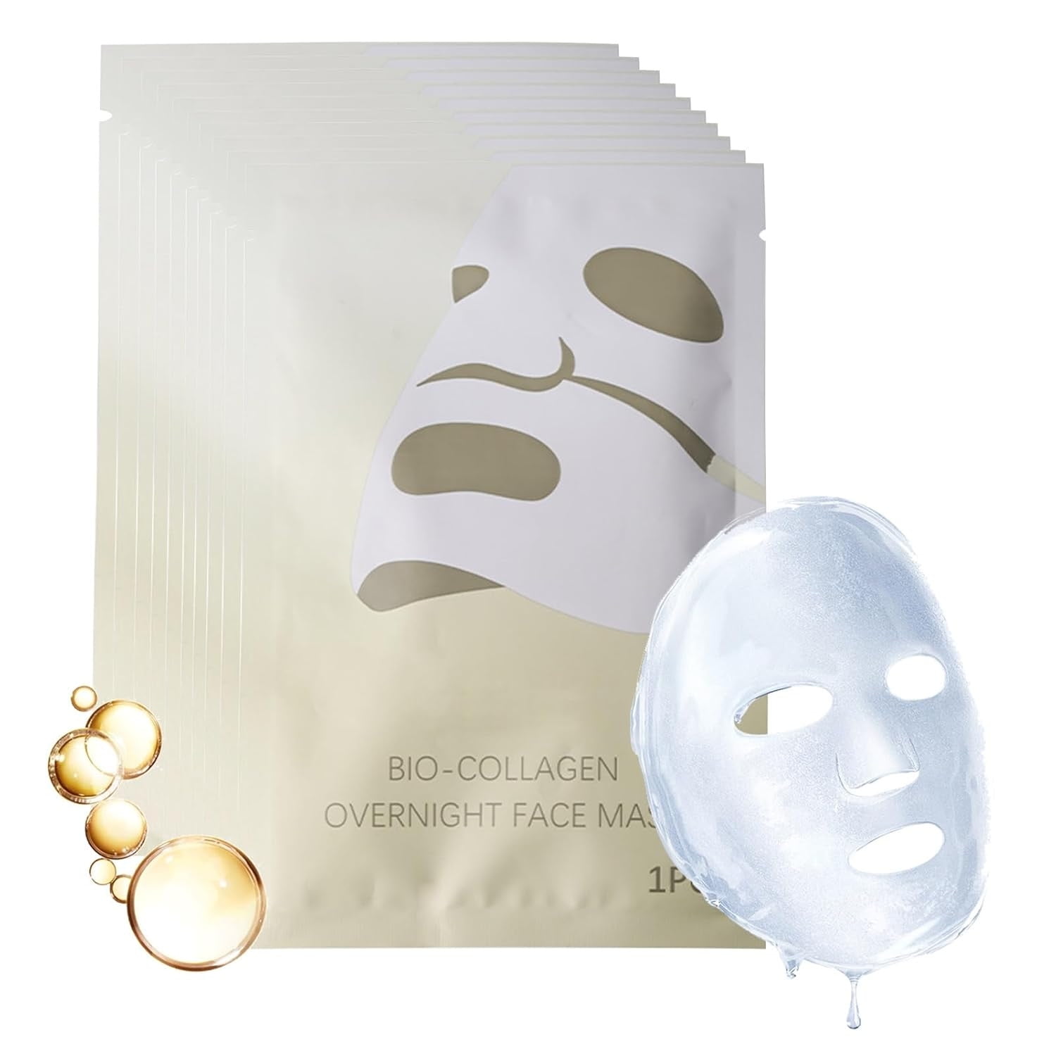10-Piece Strengthening Facial Mask Set, 250ml Overnight Hydrating Mask ...