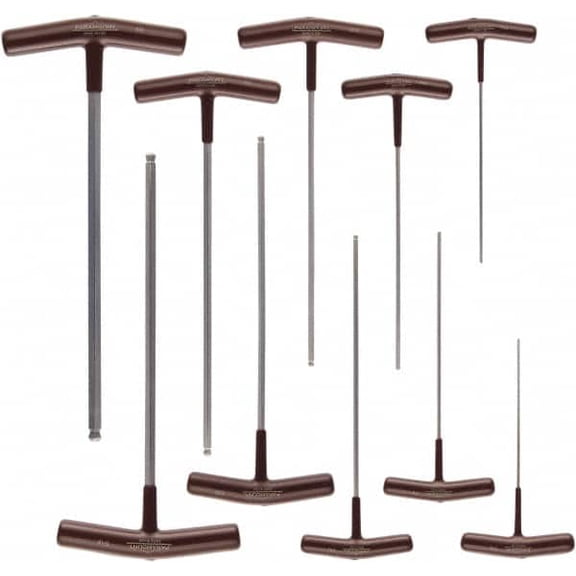 Paramount 10 Piece T-Handle Cushion Grip Ball End Hex Key Set, Range 3/32 to 3/8", Protanium High Torque Steel