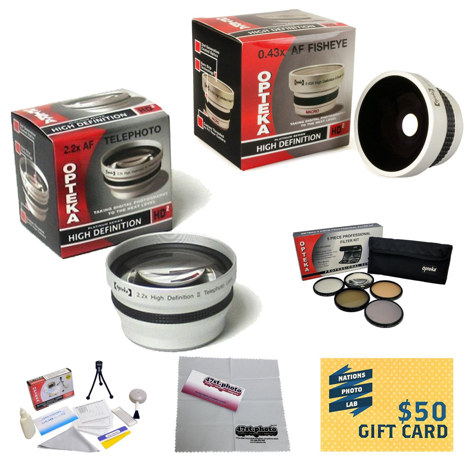 10 Piece Ultimate Lens Package For JVC GZHD300, HD320, HM200, HM400