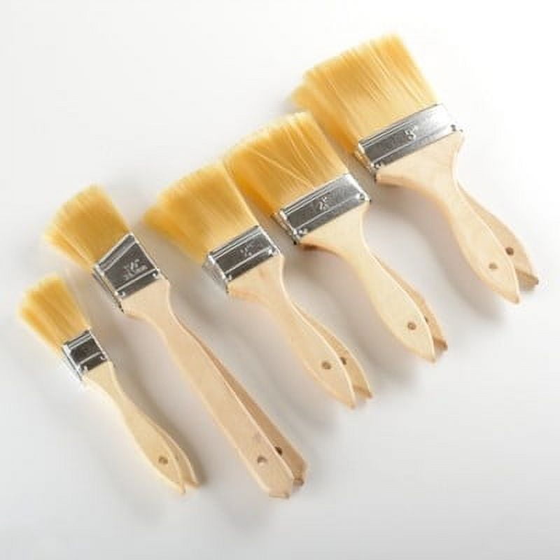 10 Piece Wooden Assorted Synthetic Bristol Disposable Throw Away Paint