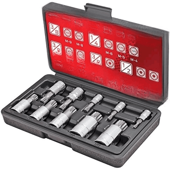 10-Piece XZN Triple Square Spline Bit Socket Set, 12 Point, S2 Steel Bits | Metric 4mm - 18mm / M4 to M18 From a Family-Run Tool Company Based in the U.S.A.$$Tools & Hardware Other