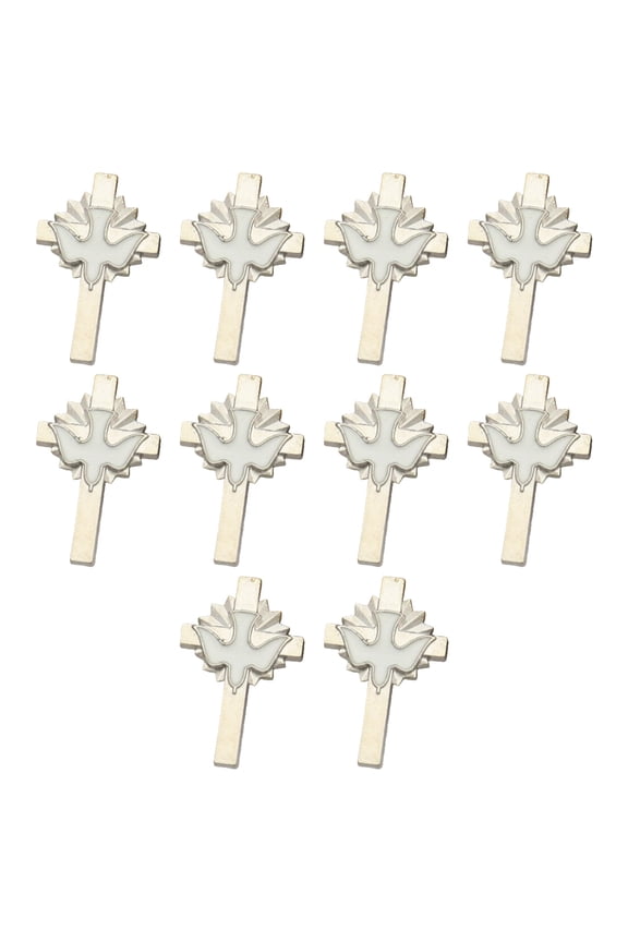 10 Piece/pack Peace Symbol Brooch Badge Pin With Crucifix Detail Shape For Memorial Business Meetings Everyday Wear