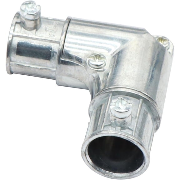 10 Pieces 1/2" EMT to EMT 90 Degree Connector, Inside Corner Pulling Elbows, Metallic Die-Cast Capped Coupling Conduit Fitting for Factory, Garden Pipes