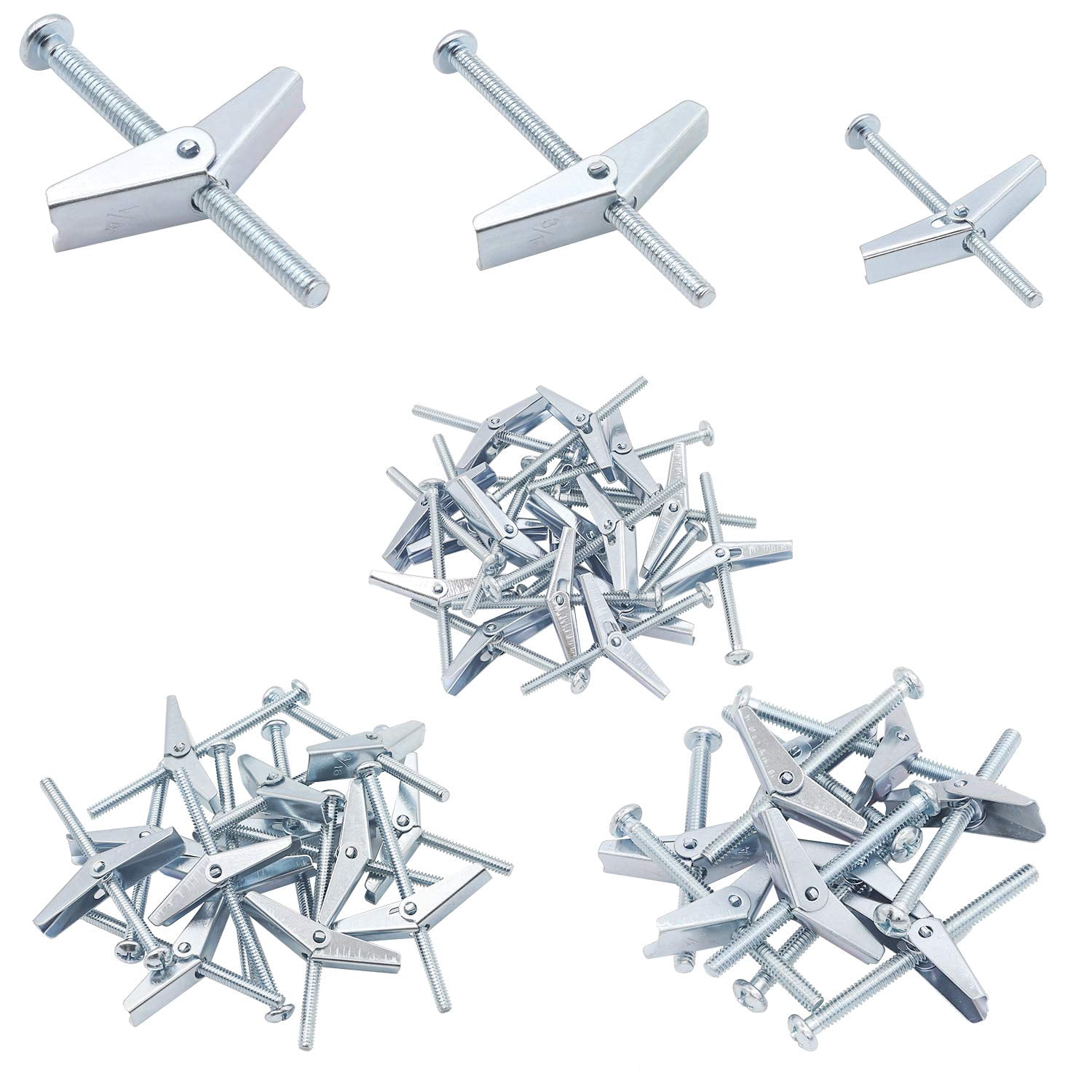 10 Pieces 1/4 Inch Toggle Anchors for Drywall, Anchor Bolts, Drywall Anchors, Screws with Anchors, Wall Anchors for Hanging Heavy Items on Drywall