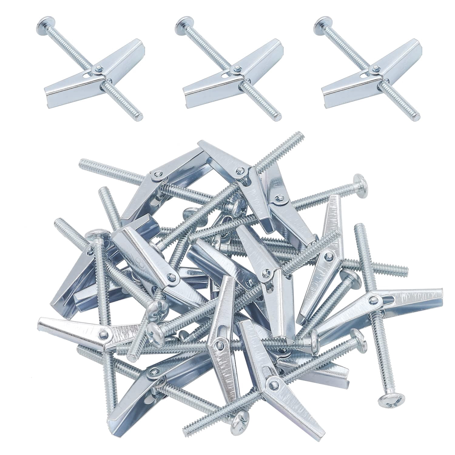 10 Pieces 1/4 Inch Toggle Anchors for Drywall, Anchor Bolts, Drywall Anchors, Screws with Anchors, Wall Anchors for Hanging Heavy Items on Drywall