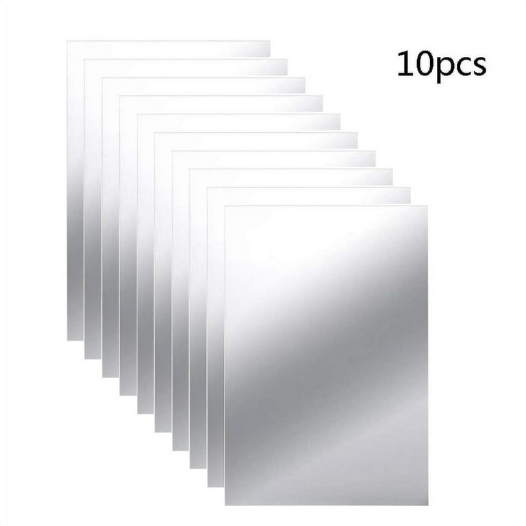 10 Pieces 15 x 23 cm Acrylic Mirror Sheets 1 mm Thick Removable Wall  Stickers Decals Adhesive Mirror Sheets Flexible Non Glass Mirror Tiles for  Home Bathroom Bedroom Wall Decor 
