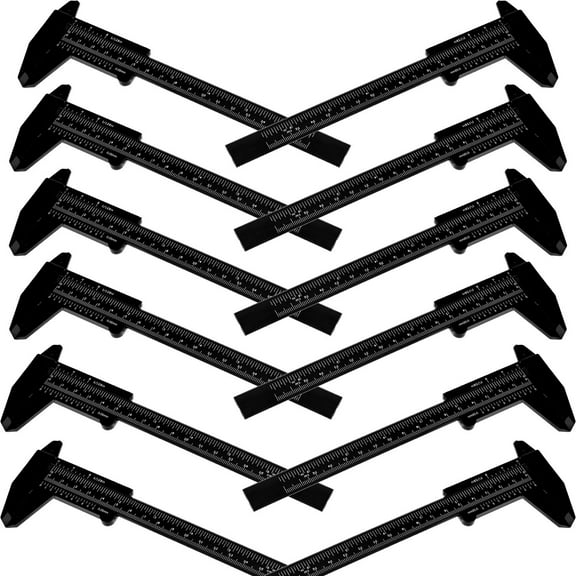 10 Pieces 150 mm Mini Plastic Caliper Vernier Caliper Double Scale Sliding Gauge Measuring Tool for Student Office, 0-6 Inch, Black