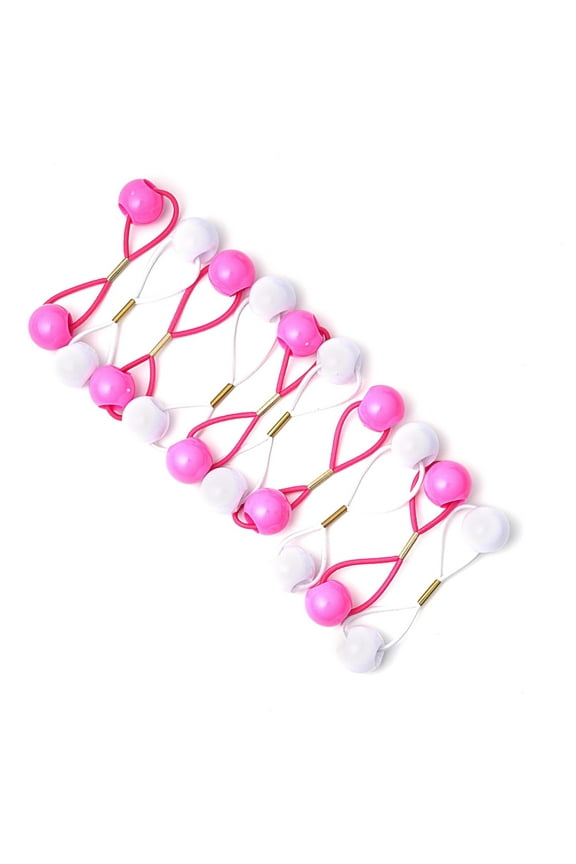 10 Pieces 16mm Ball Hair Ties, Bubble Ponytail Holders for Kids Girls Children Women Baby Toddlers, Twin Bead Colorful Elastic Hair Accessories, Cute Hair Bands with Balls (Pink Assorted)