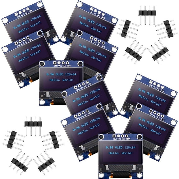 10 Pieces 2 Display Module Screen Driver 2 Digital Display with Self-luminous Display, Compatible with/ (Blue)