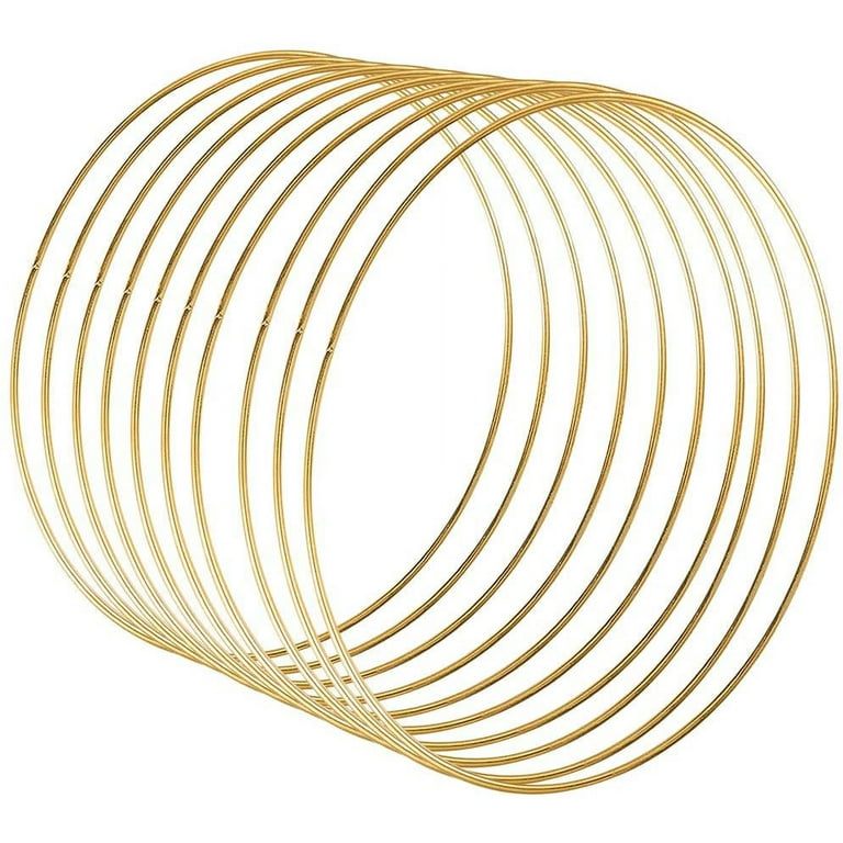 10 Pieces 20cm Gold Metal Ring Macrame Rings, Floral Hoops Rings Wreath for  Dream Catchers, Floral Hoop Wreath Wedding Decor and DIY Crafts 