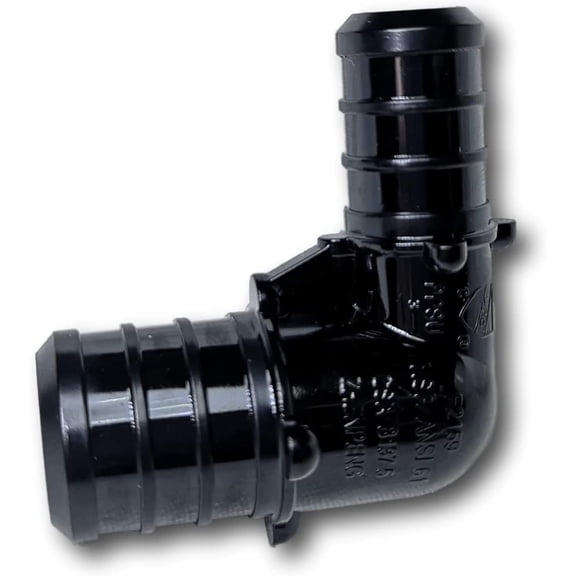 10 Pieces 3/4" x 1/2" Pex Elbow, Plastic Alloy, Black
