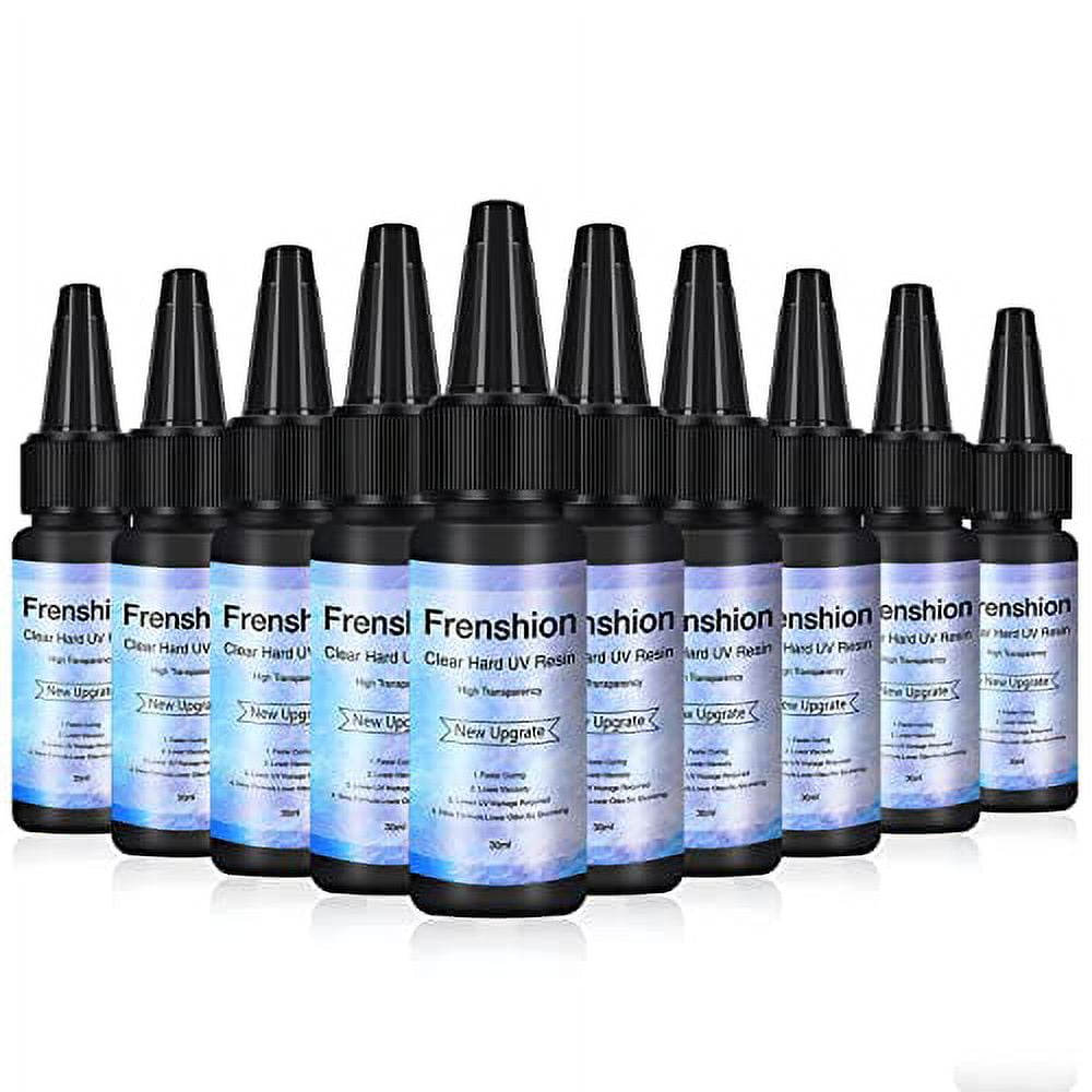 10 Pieces 30ML Upgrate Hard Type Crystal Clear Resin, UV Glue Ultraviolet Curing, Solar Cure Sunlight Activated Resin Clear Adhesive Glue For Jewelry Making Craft Decoration