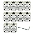 (10 Pieces) 4mm to 4mm Aluminum Alloy Flexible Coupler Flexible Shaft