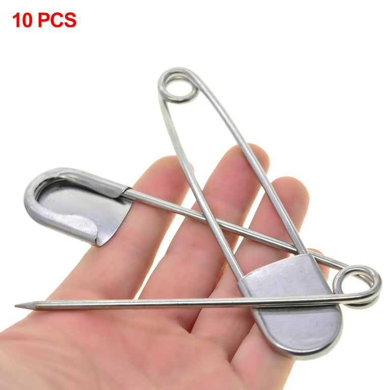 110 EXTRA LARGE JUMBO 2 INCH SAFETY PINS “NICKEL PLATED” QUILTER CRAFTERS  SEWING