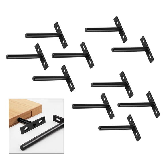 10 Pieces 5-Inch Floating Shelf Bracket Metal Bracket Brackets For Wood Shelf