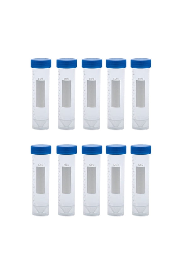 10 Pieces 50Ml Plastic Transparent Centrifuge Tube with Scale Plastic Test Tube with Screw Cap