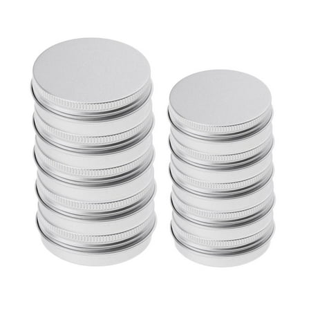 10 Pieces 5ml/15ml Aluminum Tins Empty Cosmetic Pots Lip Container Jar, Tins Spiral Screw Box Case Bottle