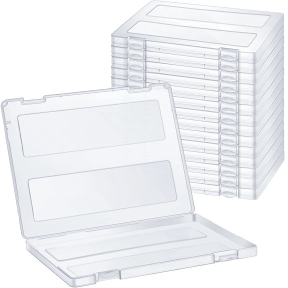 10 Pieces A4 File Box Paper Photo Storage Box A4 Portable Project Case Clear Plastic Document Magazine Organizer Box for Office School Supplies Accessories 12.52 x 9.5 x 0.95 Inch