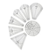 10 Pieces Acrylic Dresden Plate Template Regular Quilting Patchwork Ruler Frames for Domestic Sewing Machine Tailor Cutting Craft