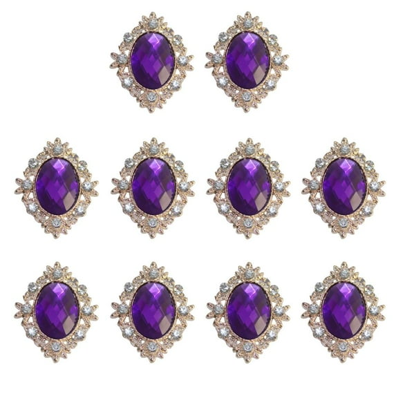 10 Pieces Alloy Pearl Crystal Buttons Rhinestones Rhinestones Rhinestones , Dark , 30x25mm