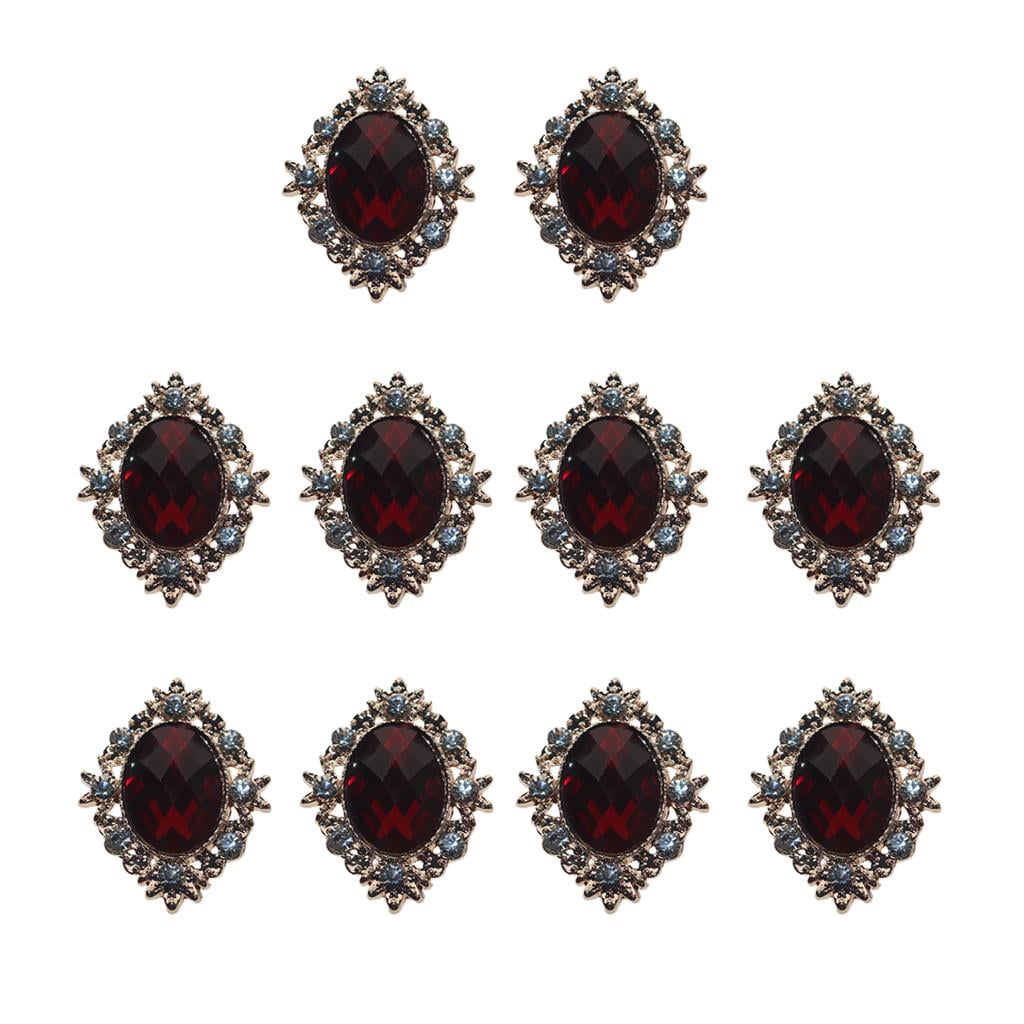 10 Pieces Alloy Pearl Crystal Buttons Rhinestones Rhinestones ...