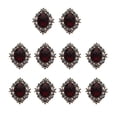 thumbnail image 1 of 10 Pieces Alloy Pearl Crystal Buttons Rhinestones Rhinestones Rhinestones , Dark Red, 30x25mm, 1 of 7