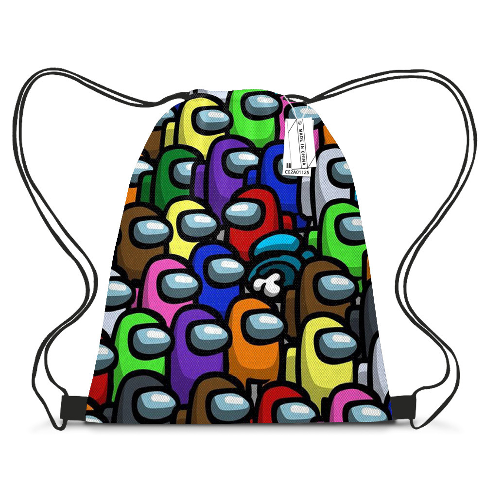 10 Pieces Among Us Party Favor Drawstring Bags Drawstring Backpack Gift