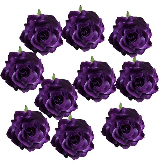 10 Pieces Artificial silk flower rose Buds Flower Head dark