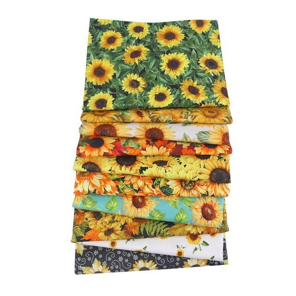 10 Pieces Autumn Fabric Assorted Quarter Fall Fabric 9.8 x 9.8 Inch Fabric Bundles Thanksgiving Fabric Square Sheets for DIY