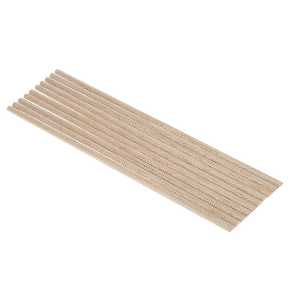 10 Pieces Balsa Wood Unfinished Semi-circle Stick Dowel Rod 7mm