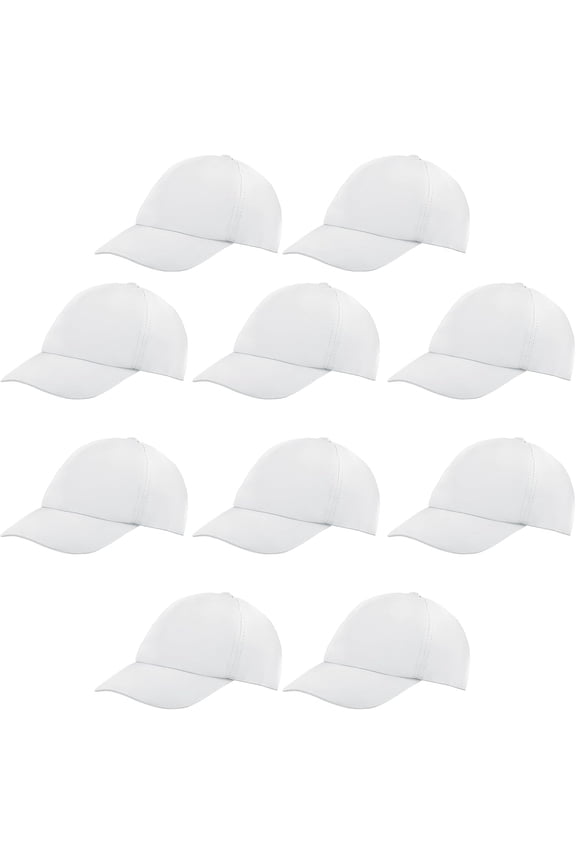 10 Pieces Baseball Caps, DIY Baseball Hats for Kids, Blank Caps with Adjustable Back Strap, Sun Hats for DIY Painting