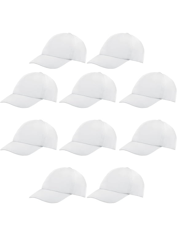 10 Pieces Baseball Caps, DIY Baseball Hats for Kids, Blank Caps with Adjustable Back Strap, Sun Hats for DIY Painting