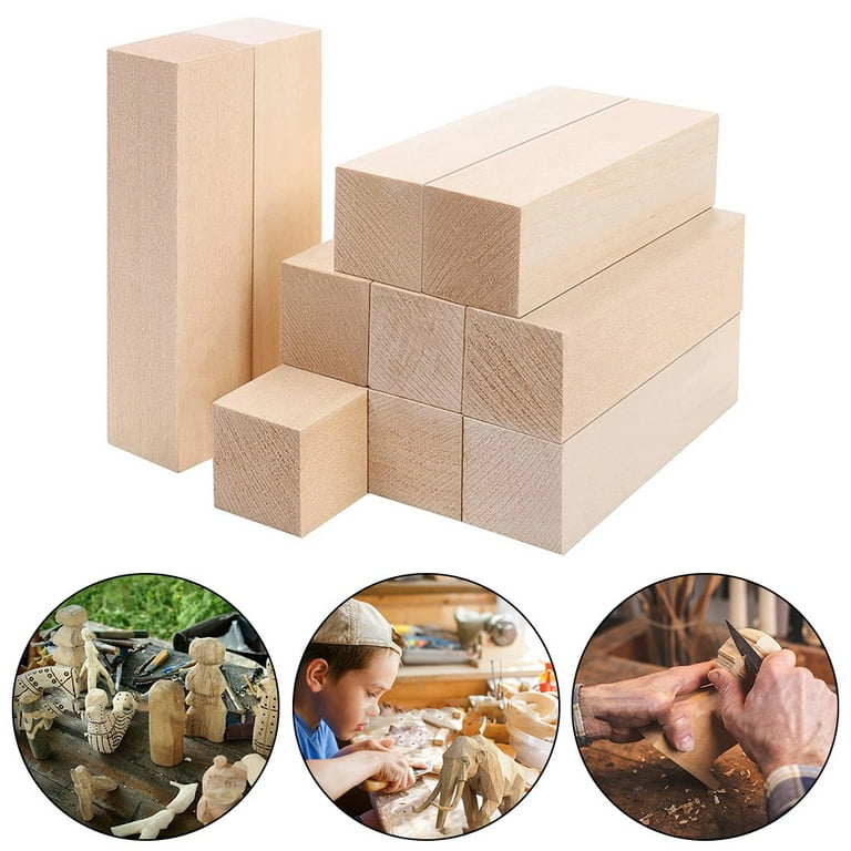 10 Pieces Basswood Carving Blocks Wood Carving Blocks Cutting Art Supplies  