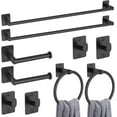 thumbnail image 1 of 10 Pieces Bathroom Accessories Set, Bathroom Hardware Set, 24 inch Towel Bar, Towel Racks for Bathroom, Robe Towel Hooks, Toilet Paper Holder Wall Mounted, Matte Black, 1 of 14