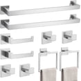 thumbnail image 1 of 10-Piece Bathroom Hardware Accessories Set - Brushed Nickel Towel Bar, Holder & Racks - SUS304 Stainless Steel - Wall Mounted, 23.6-Inch, 1 of 14