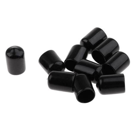 10 Pieces Billiards Pool Cue Tips Cover Supplies - Black, 14mm