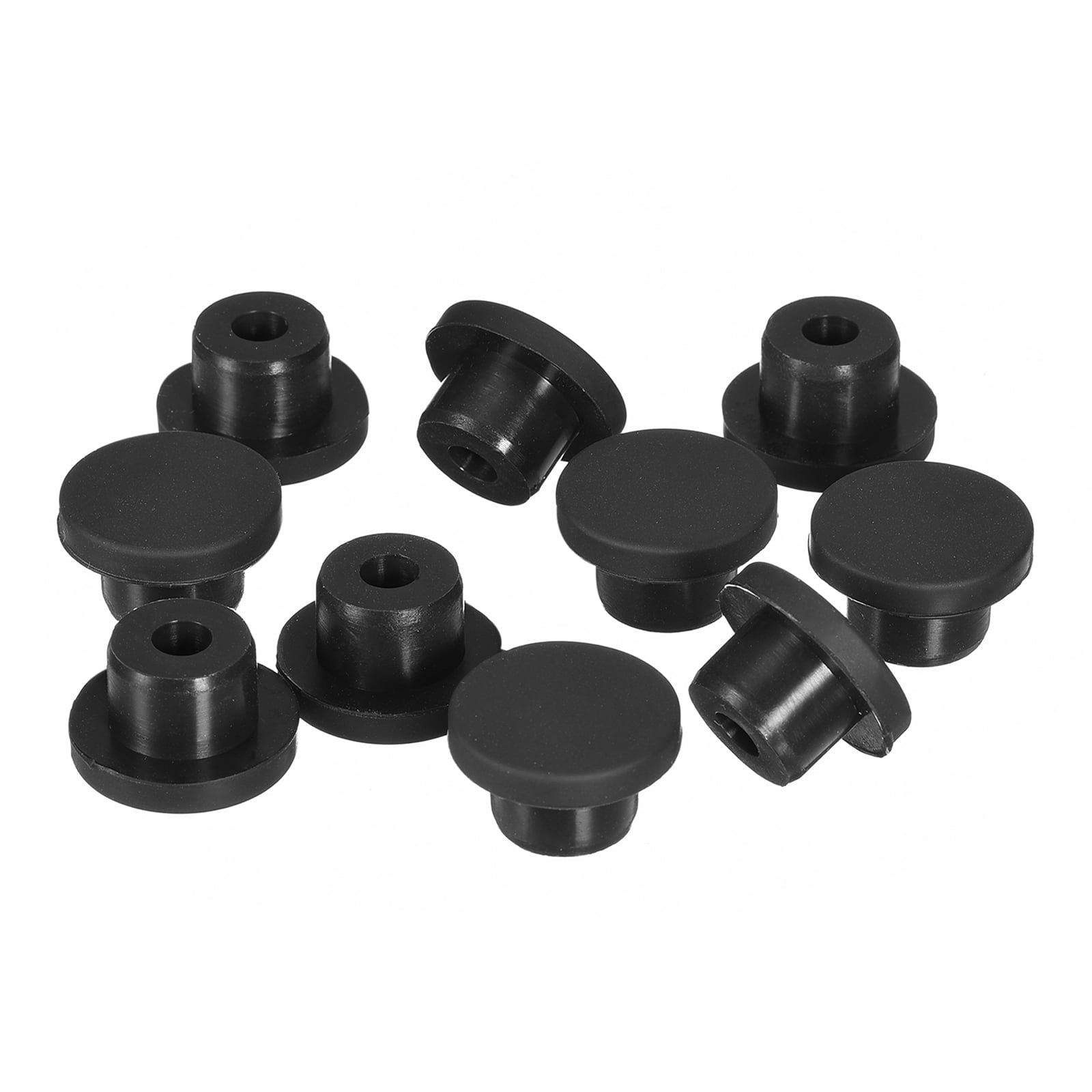 10 Pieces Black Plug Holes, Waterproof Button Plug Rubber Hole Plugs for