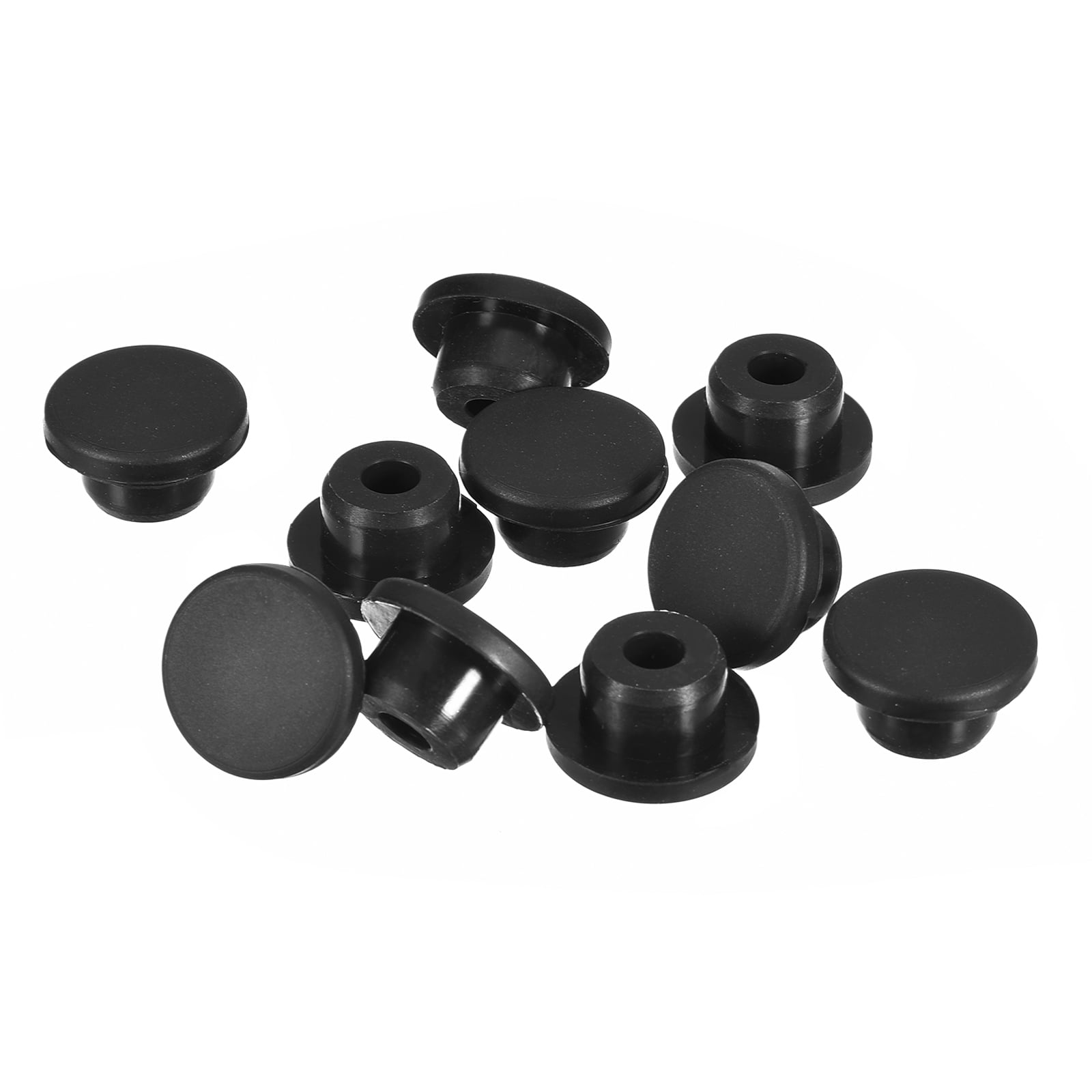 10 Pieces Black Plug Holes, Waterproof Rubber Button Plug for 16mm/0.62