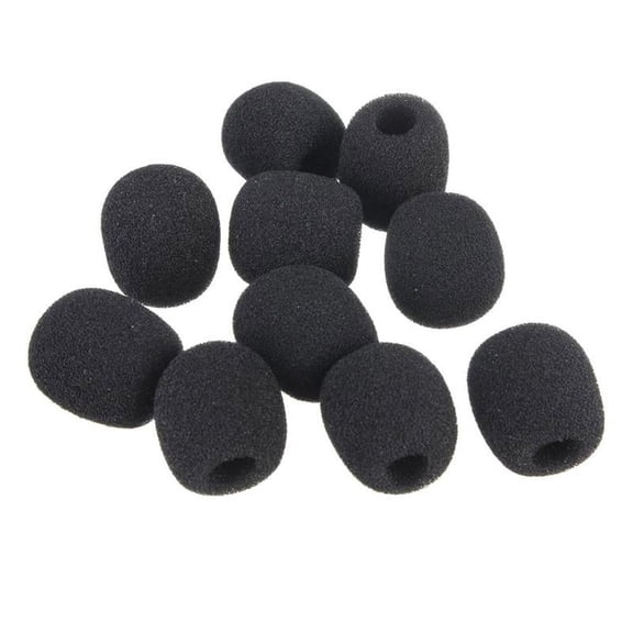 10 Pieces Black Small Condenser Microphone Mic Foam Covers Windshield